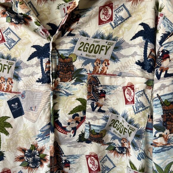 Disneyland Resort Short Sleeve Button Down Hawaiian Shirt Tiki Disney Mens XL - Picture 6 of 12